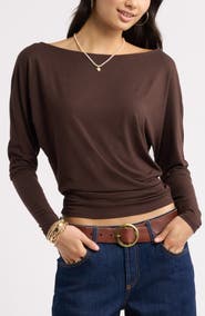 BP. Long Sleeve Cinch Waist Top