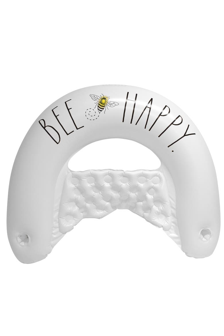 Bee Happy Chair Lounger Pool Inflatable, Alternate, color, White