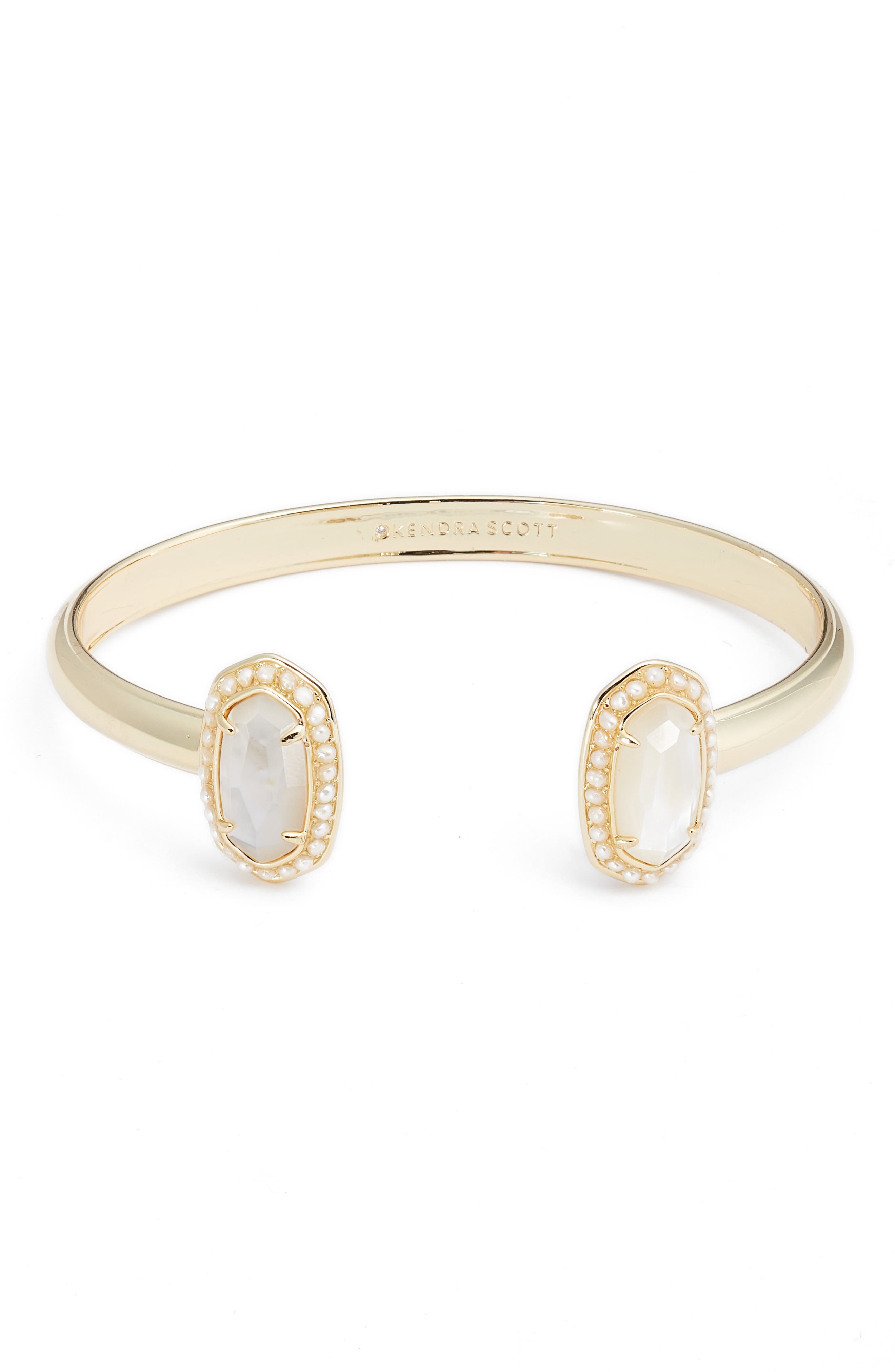 Kendra Scott Elton Pearl Halo Mother-of-Pearl Cuff Bracelet (Women ...