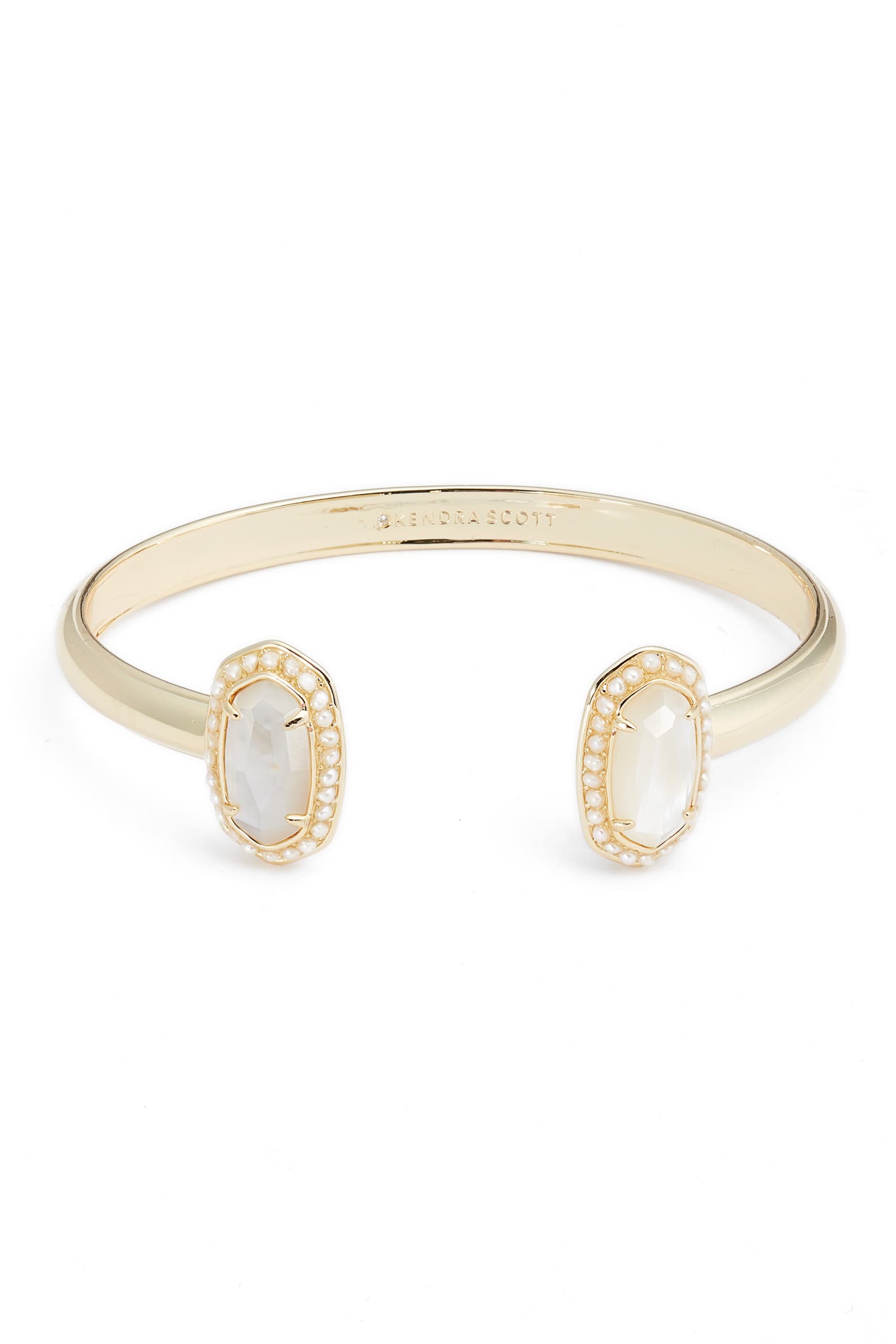 Pearl Variations Kendra Scott Elton Pearl Halo Mother-of-Pearl Cuff Bracelet (Women ...