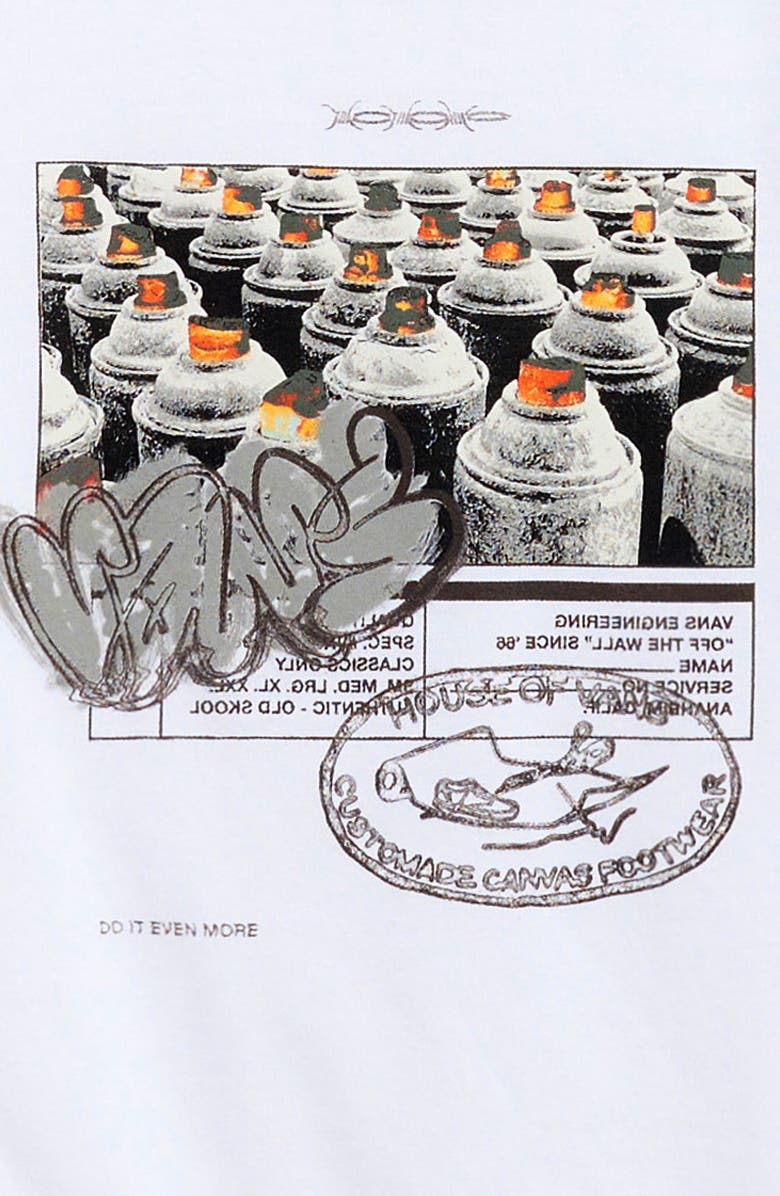 Vans Kids' Spray 66 Cotton Graphic T-Shirt, Alternate, color, White