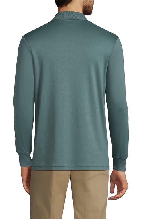 Lands' End Long Sleeve Cotton Supima Polo Shirt In Green