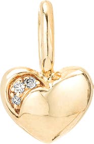 Adina Reyter Diamond Puffy Heart Mini Charm Pendant