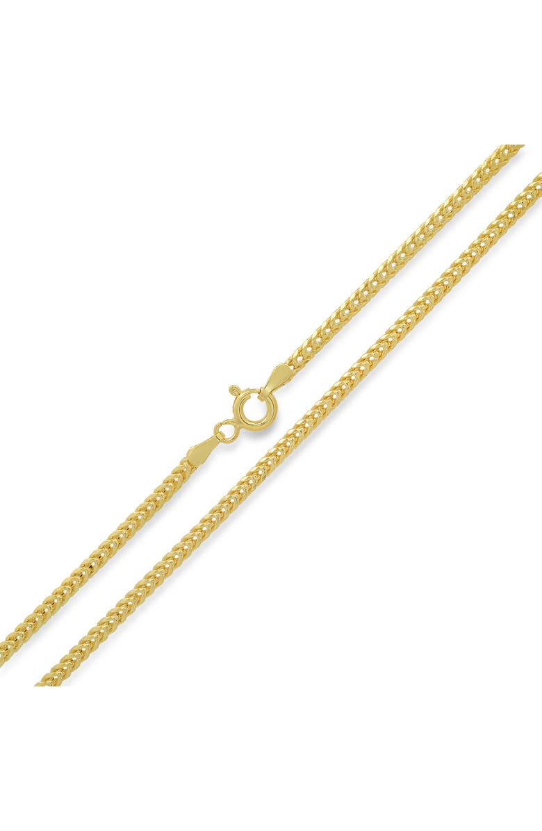 Queen Jewels Sterling Silver Italian Box Franco Chain Necklace, Alternate, color, Gold
