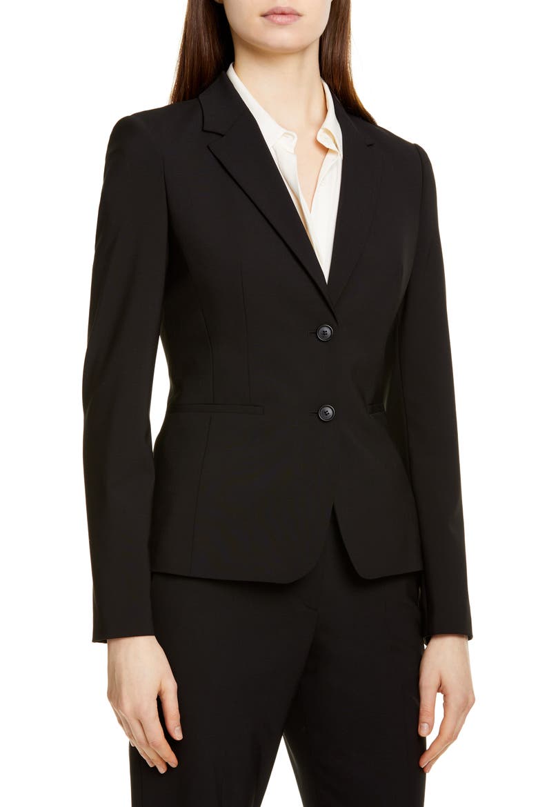 Julea Stretch Wool Jacket, Alternate, color, BLACK