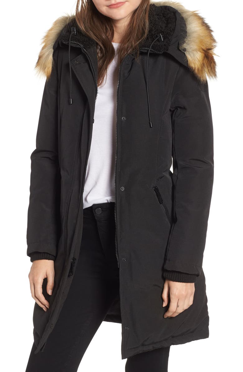 Sam Edelman Faux Fur Trim Down Parka, Main, color,