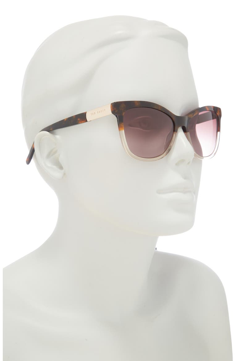 54mm Full Rim Cat-Eye Sunglasses, Alternate, color, BROWN