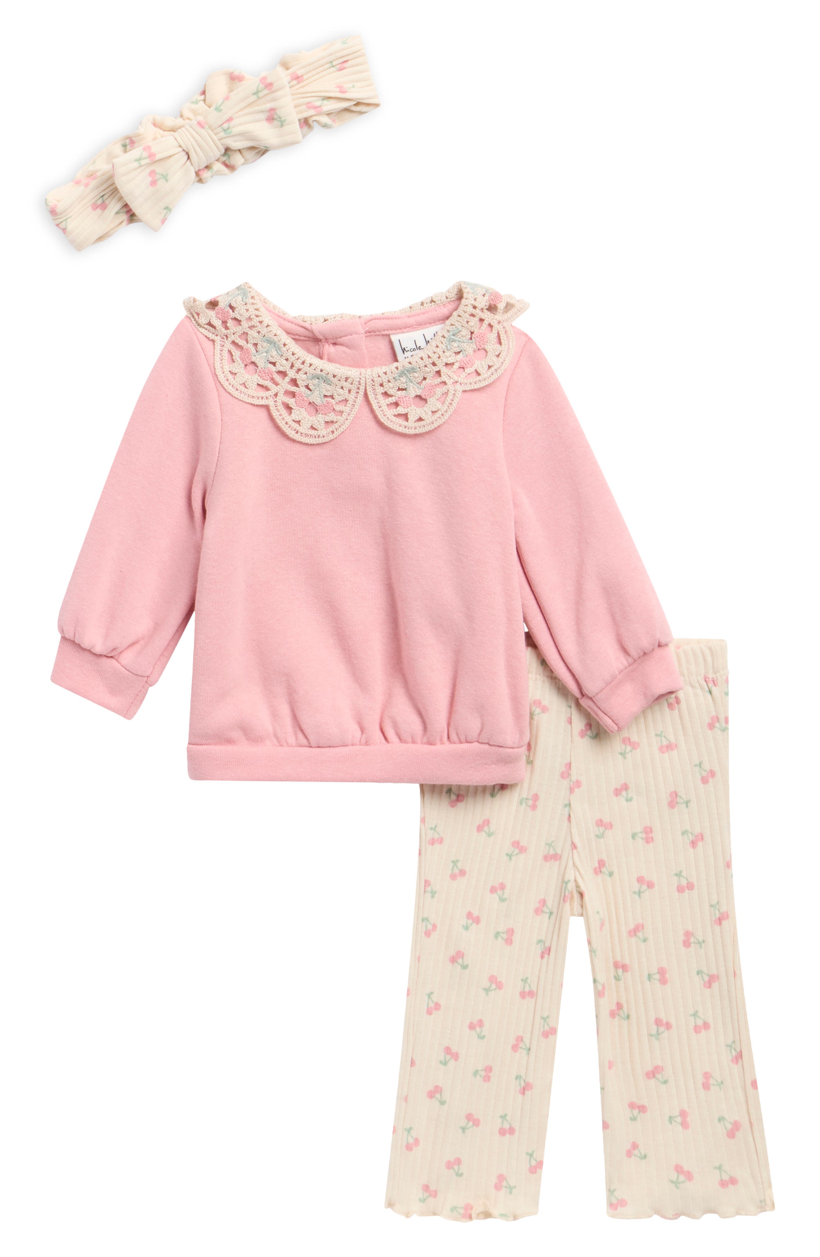 Collared Fleece Top, Leggings & Headband Set