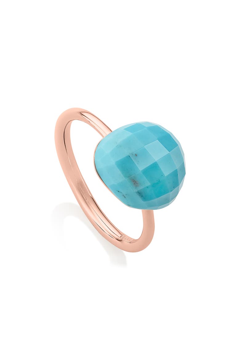 Nura Pebble Stacking Ring, Main, color, TURQUOISE