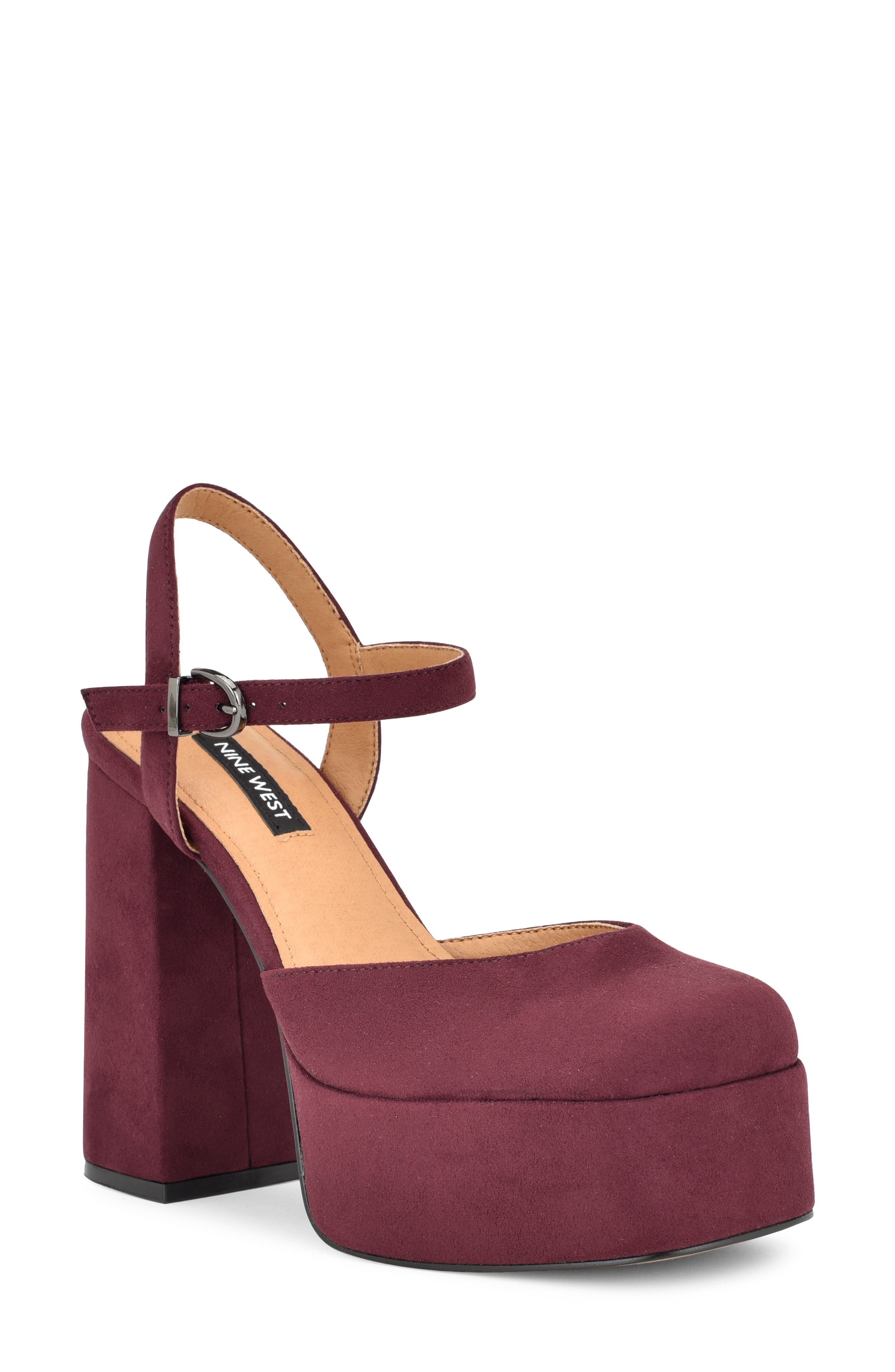 Nine West Stacie Platform Pump, Main, color, Dark Red