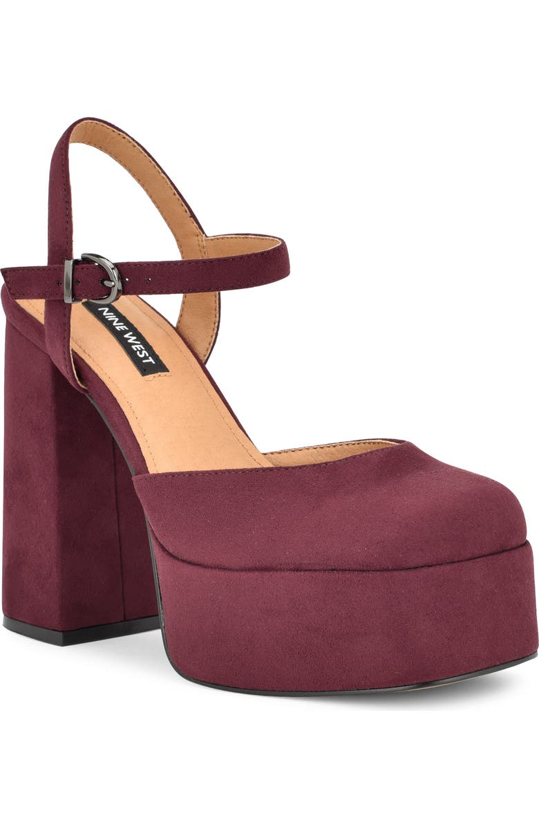 Nine West Stacie Platform Pump, Main, color, Dark Red