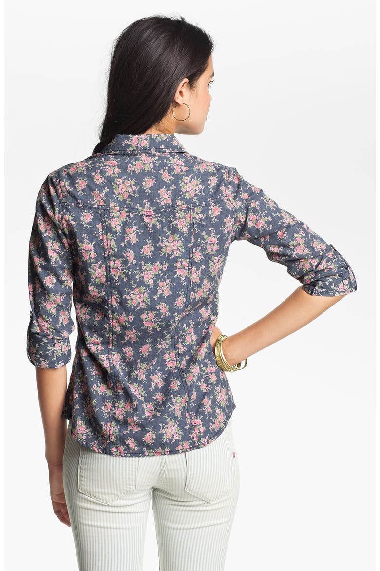 Floral Chambray Shirt, Alternate, color, DENIM ROSE
