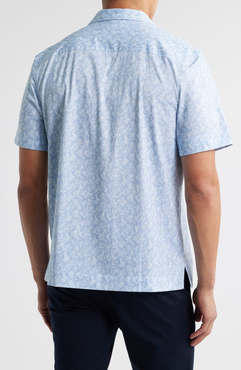 Bugatchi Cole OoohCotton<sup>®</sup> Floral Camp Shirt, Alternate, color, Air Blue