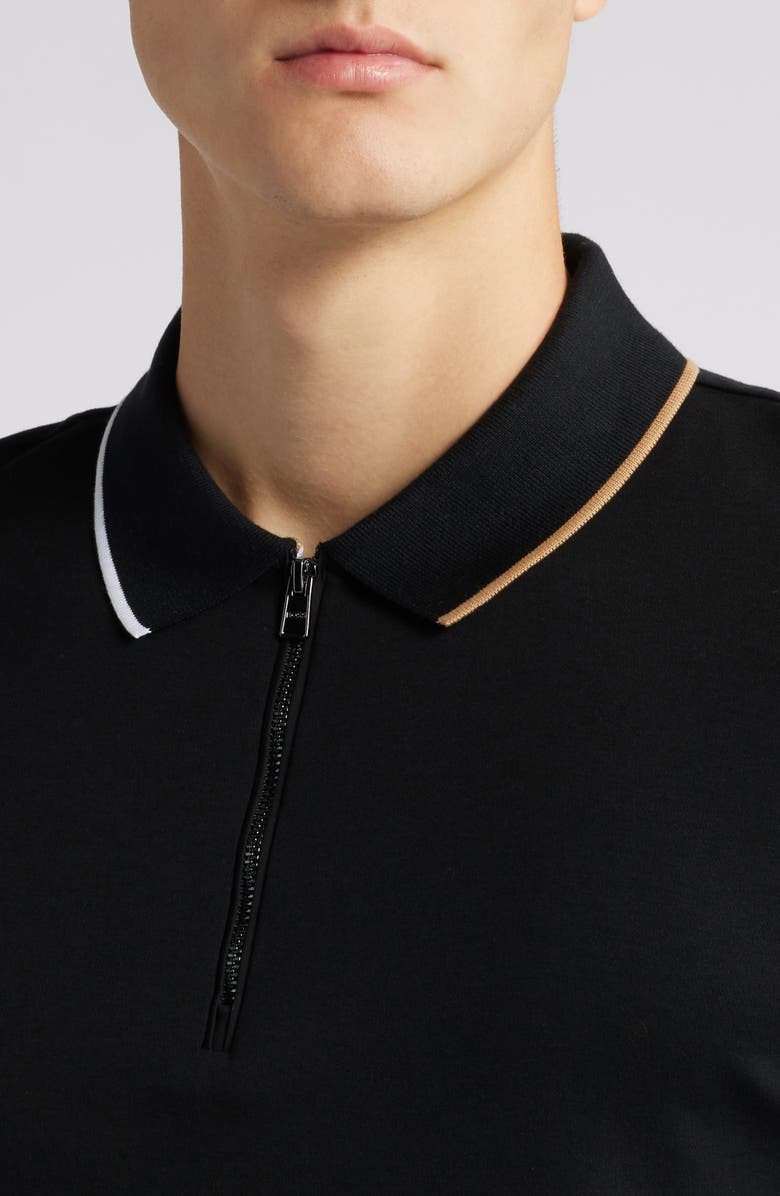 BOSS Tipped Quarter Zip Polo, Alternate, color,