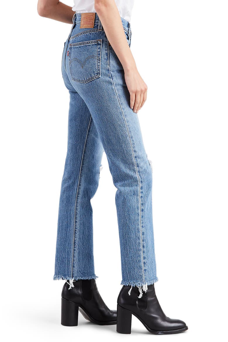 Levi's® 501® High Waist Ripped Fray Hem Skinny Jeans, Alternate, color, TRUTH UNFOLDS