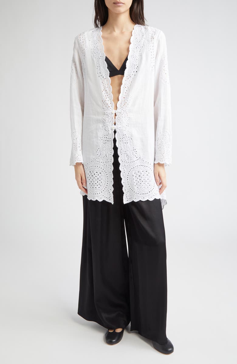 Bode Belvoir Broderie Anglaise, Alternate, color, White