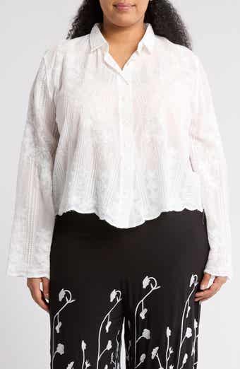 Embroidered Button Down Top