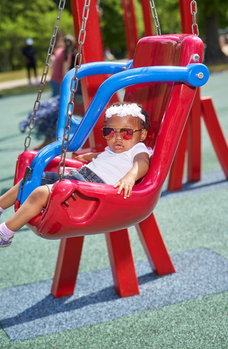 KidRaq Kids' Hipster 48mm Polarized Sunglasses, Alternate, color, Pink Mirror