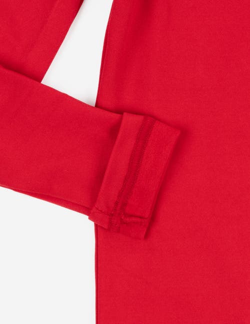 Leveret Kids Solid Thermal Pajamas In Red