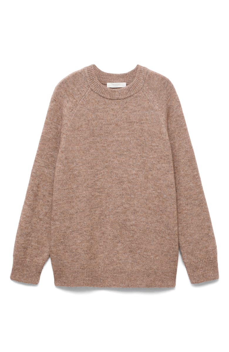 MANGO Crewneck Sweater, Alternate, color, Medium Pink