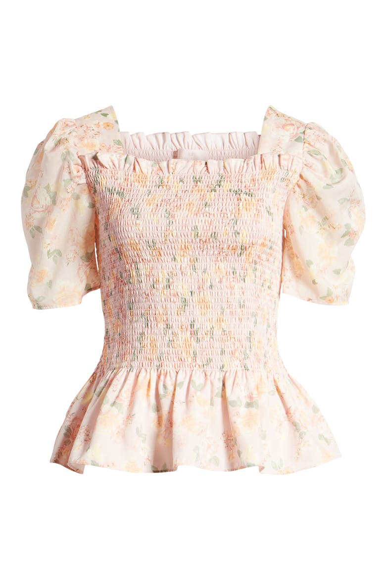 Square Neck Smock Top, Alternate, color, MAUVE CHALK RIVIERA FLORAL
