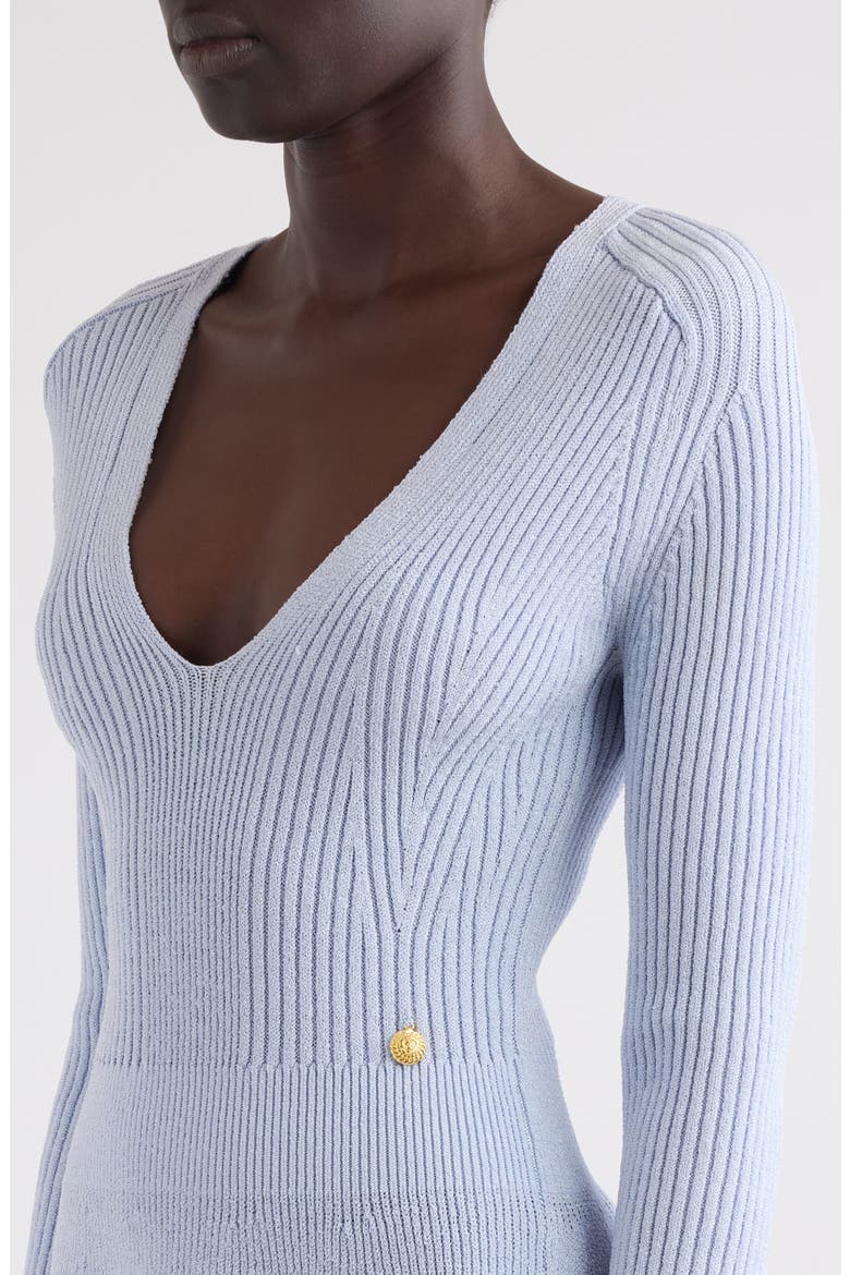 Long Sleeve Rib Sweater Dress, Alternate, color, 6AC TRANSPARENT