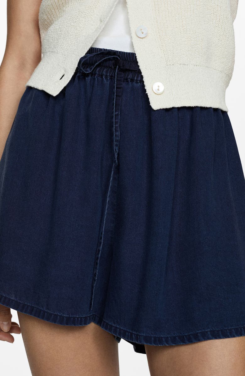 MANGO Pull-On Chambray Mom Shorts, Alternate, color, 
