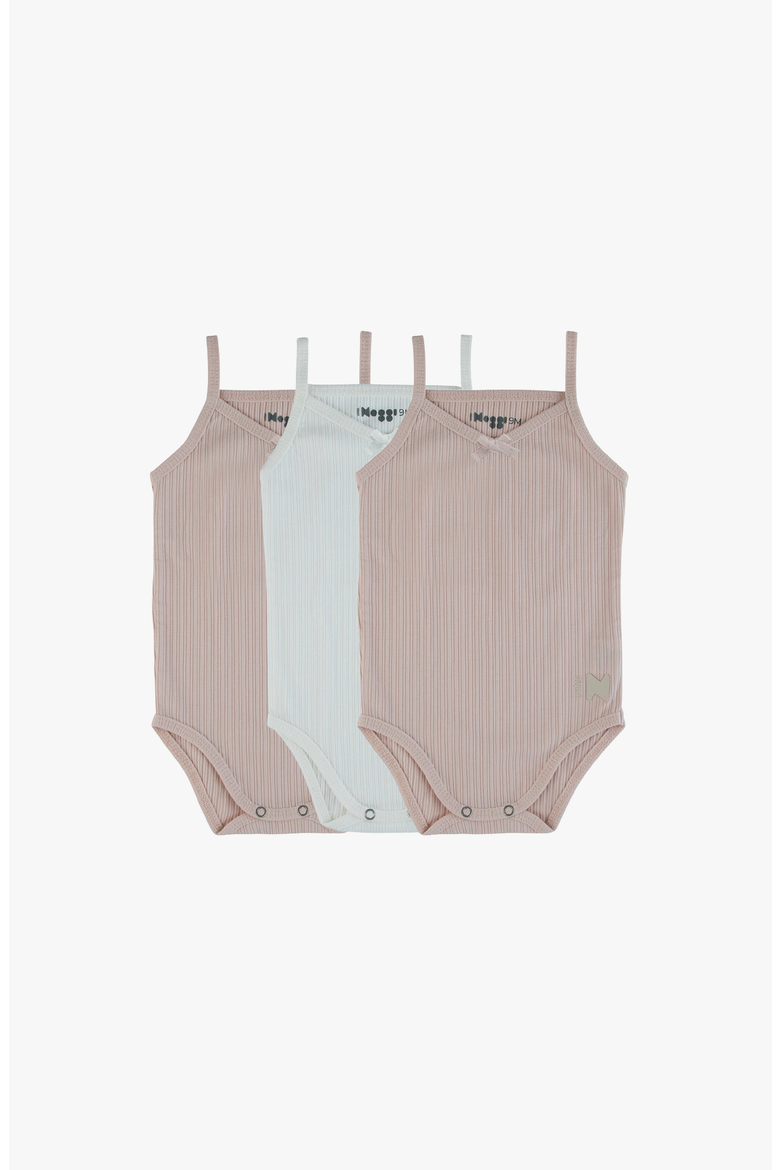 Ribbed Girls Bodysuit, Main, color, Mauve / White