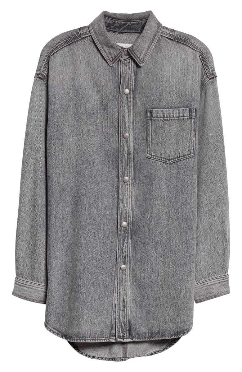 rag & bone Oversize Snap Front Denim Shirt, Alternate, color, 