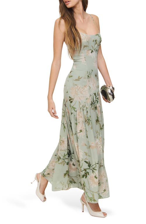 Reformation Catana Floral Georgette Maxi Dress In Pergola