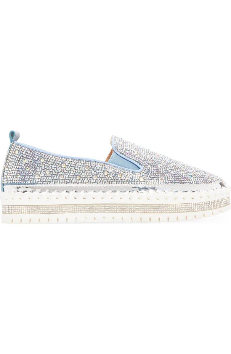 AZALEA WANG Rhinestone Sneaker, Alternate, color, Denim