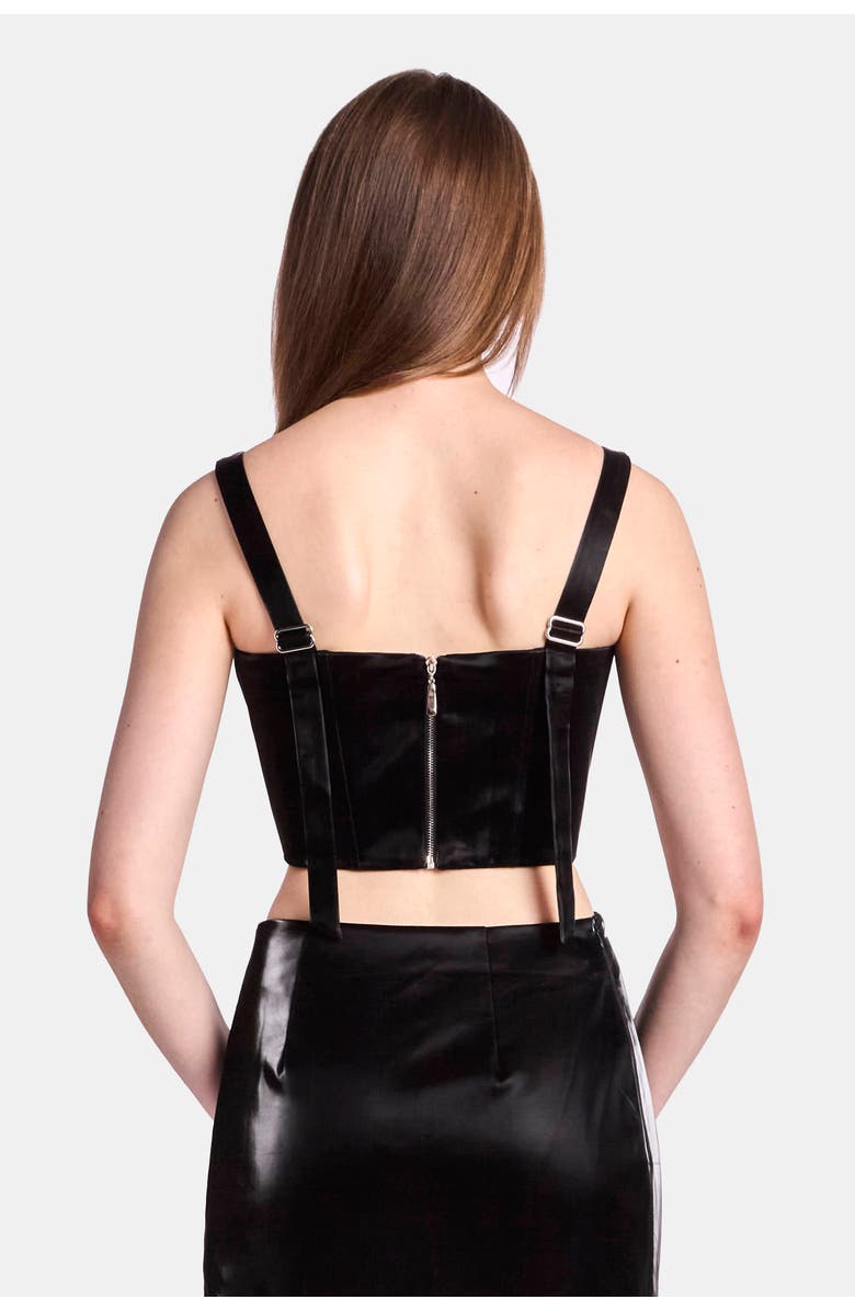 KATE BARTON Willow Black Vinyl Corset, Alternate, color, Black