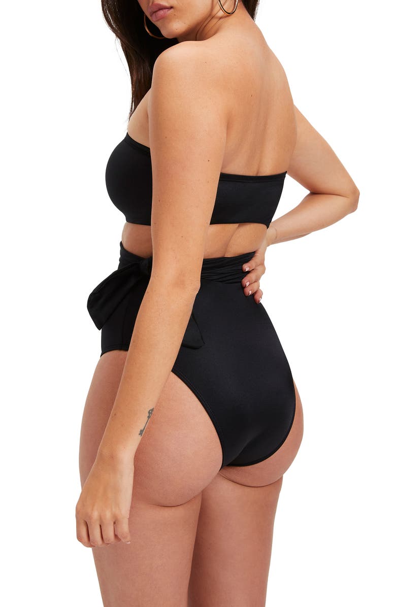 Good American Cutout One-Piece Swimsuit, Alternate, color, 