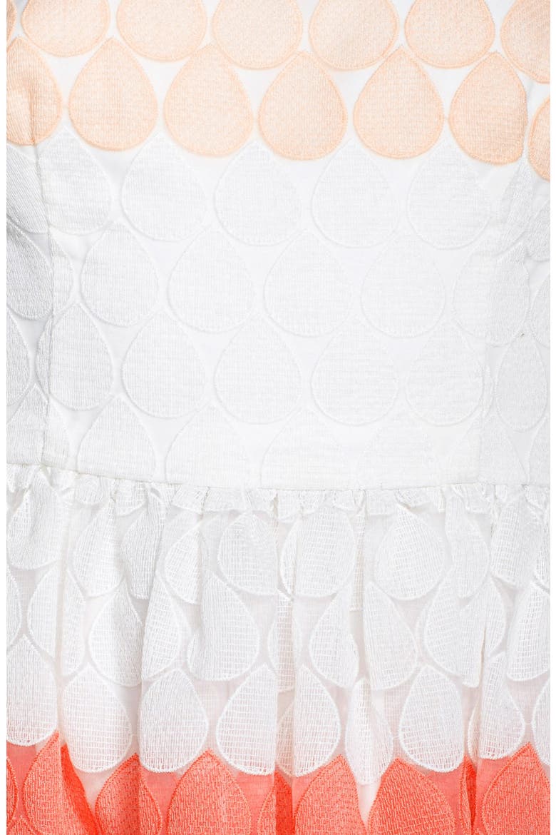 Stripe Embroidered Fit & Flare Dress, Alternate, color, PINK MULTI