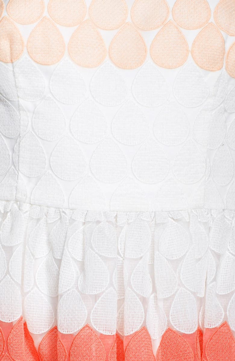 Betsey Johnson Stripe Embroidered Fit & Flare Dress, Alternate, color, 