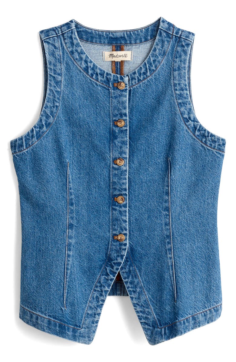 Madewell Crewneck Denim Vest, Alternate, color, 