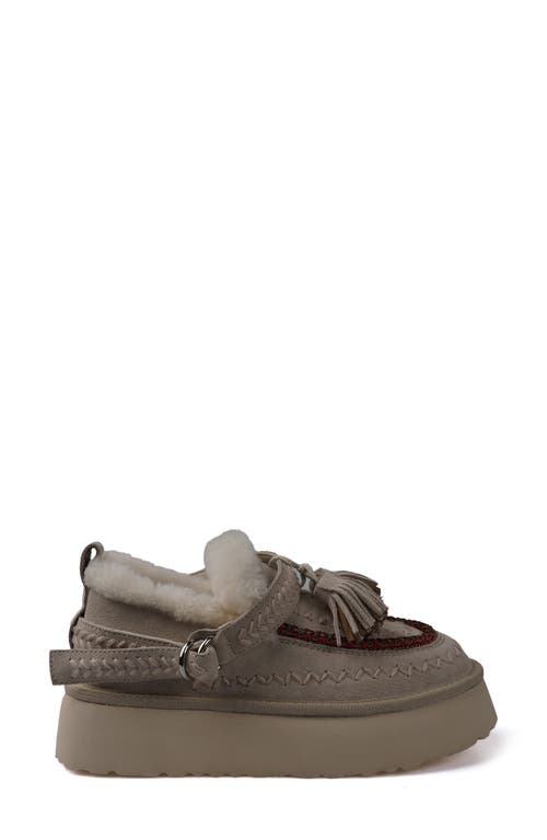 Zigi Faux Fur Tassel Bootie In Off White Suede
