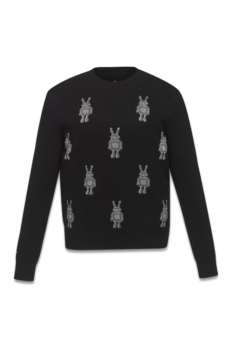 Rabot Sweater in Wool Jacquard, Alternate, color, Black