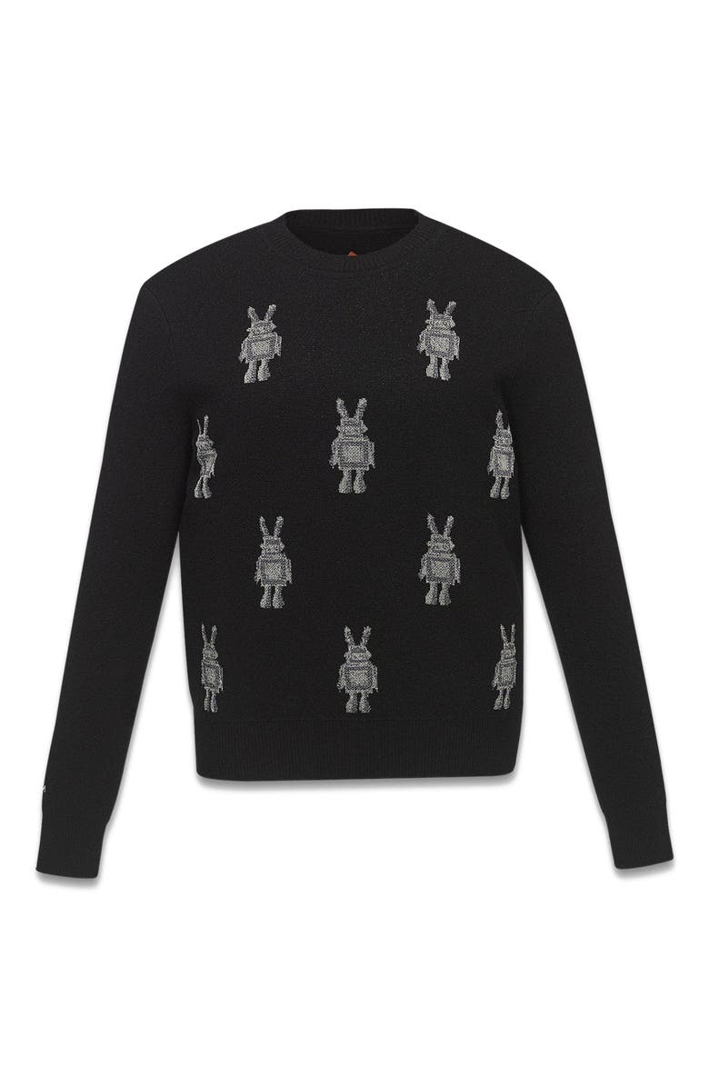 MCM Rabot Sweater in Wool Jacquard, Alternate, color, Black