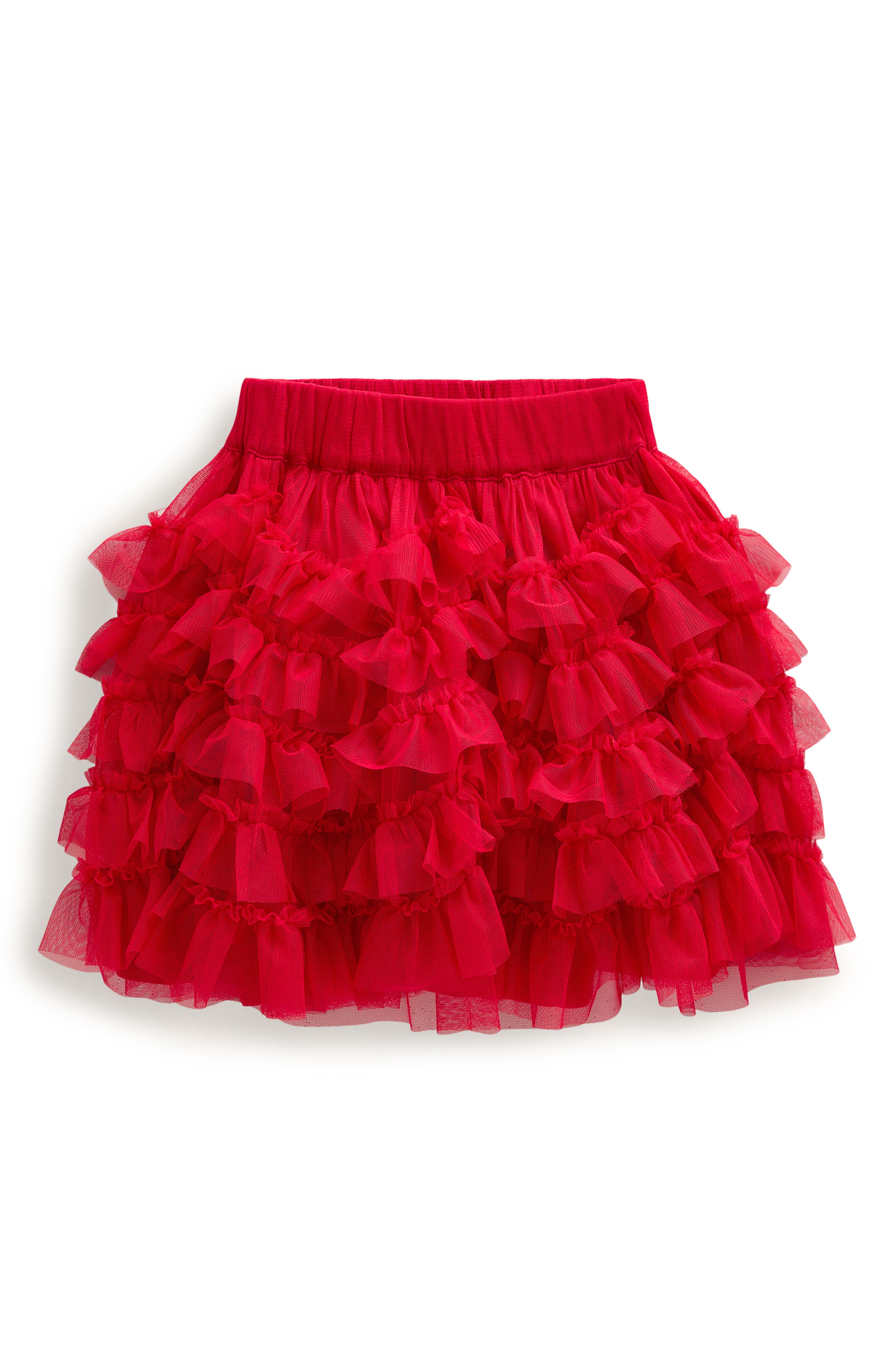 Mini Boden Kids' Ruffle Tulle Skirt in Poppy Red 