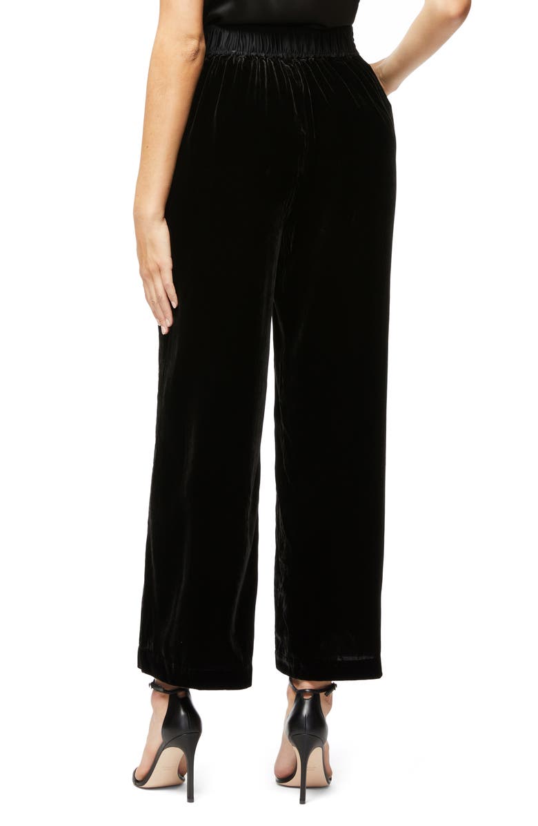 Good American The Luxe Crop Velvet Pants, Alternate, color, 