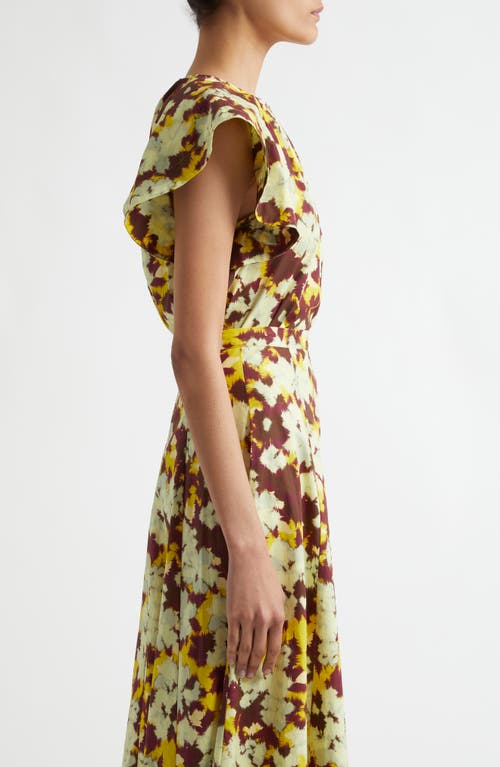 Ulla Johnson Rumi Print Flutter Sleeve Top In Brown