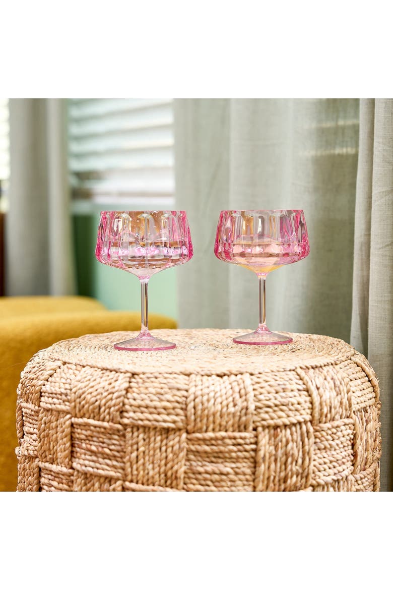 Pink Blush Coupe Glasses Set of 4, Alternate, color, Pink