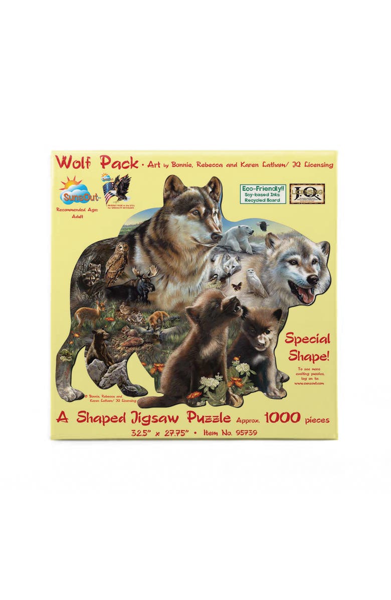 Sunsout Wolf Pack 1000 piece Jigsaw Puzzle for Adults Special Shape, Alternate, color, Multicolor