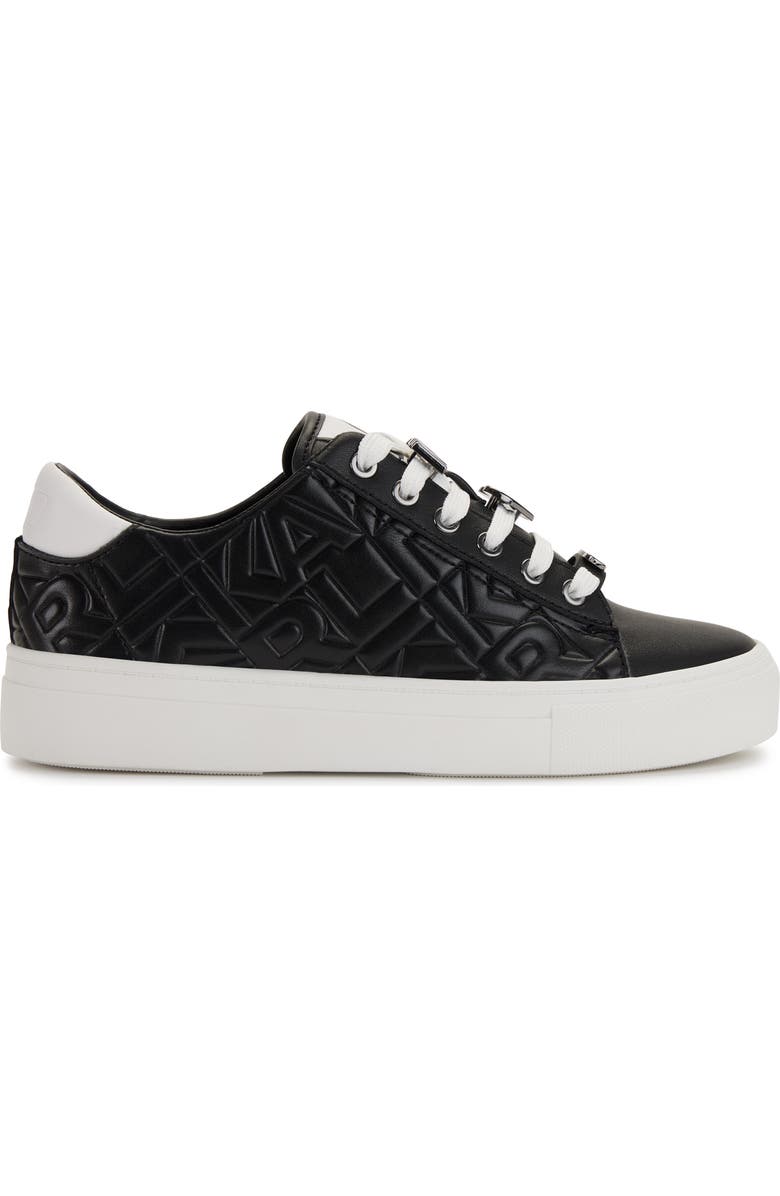 KARL LAGERFELD PARIS Cate Pin Logo Sneaker, Alternate, color, X1w - Bk/Brt Wht