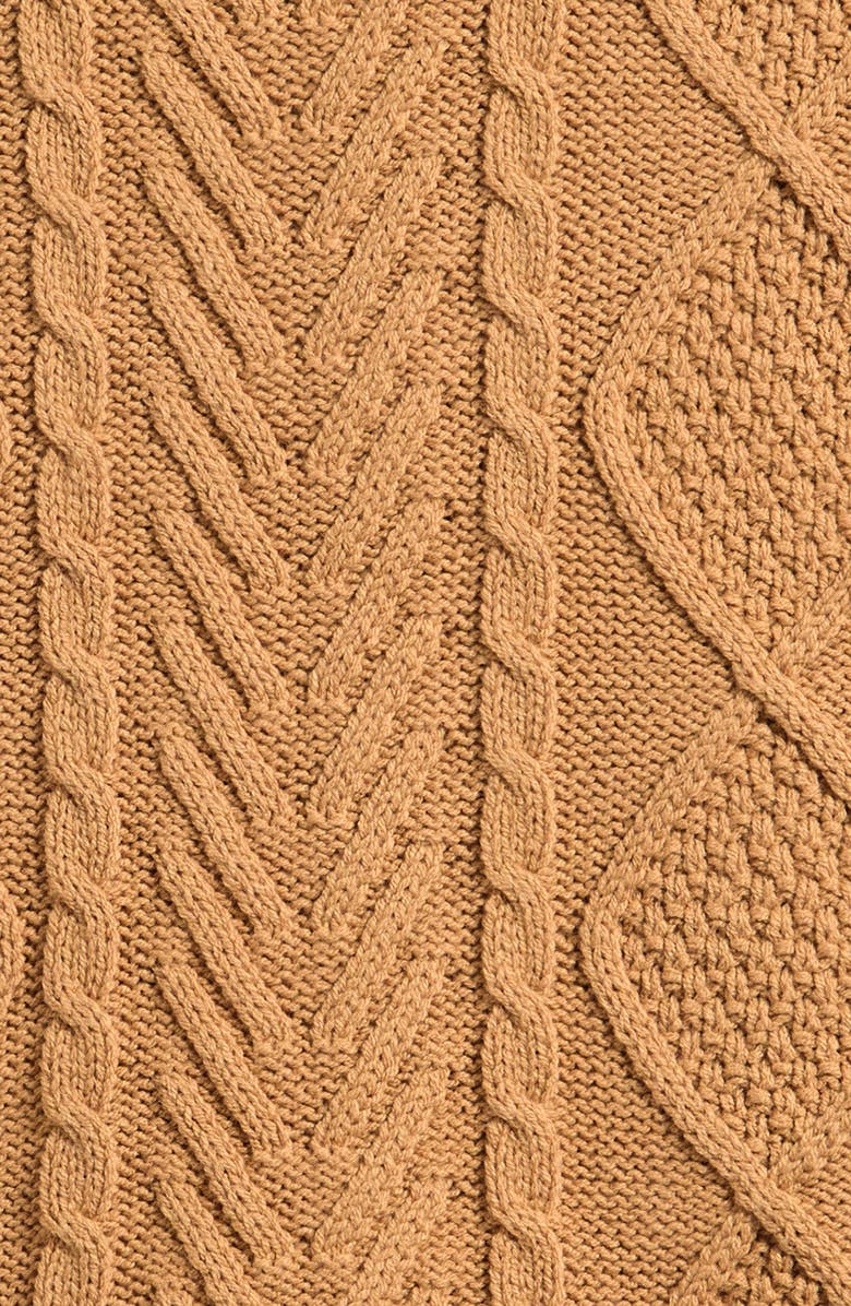 Freshman Kids' Cable Sweater Vest, Alternate, color, Copper Brown