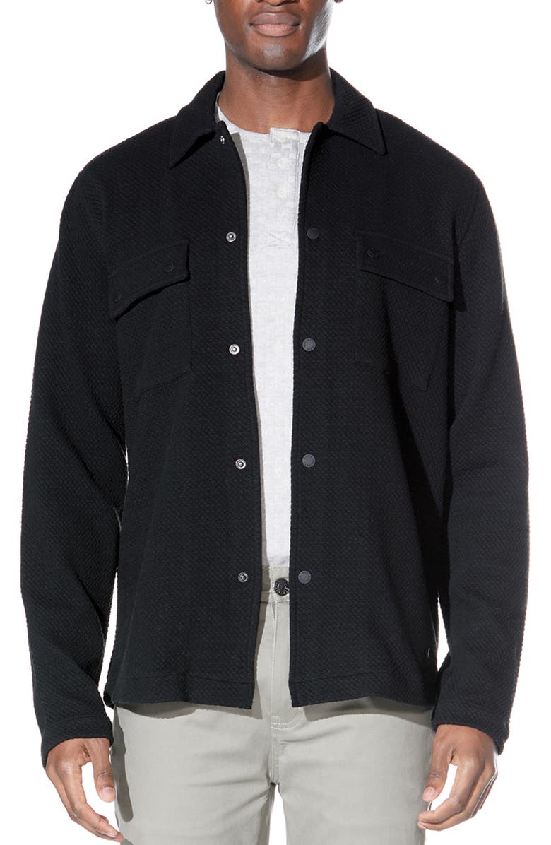 Civil Society Relaxed Fit Knit Shirt Jacket, Main, color, Black