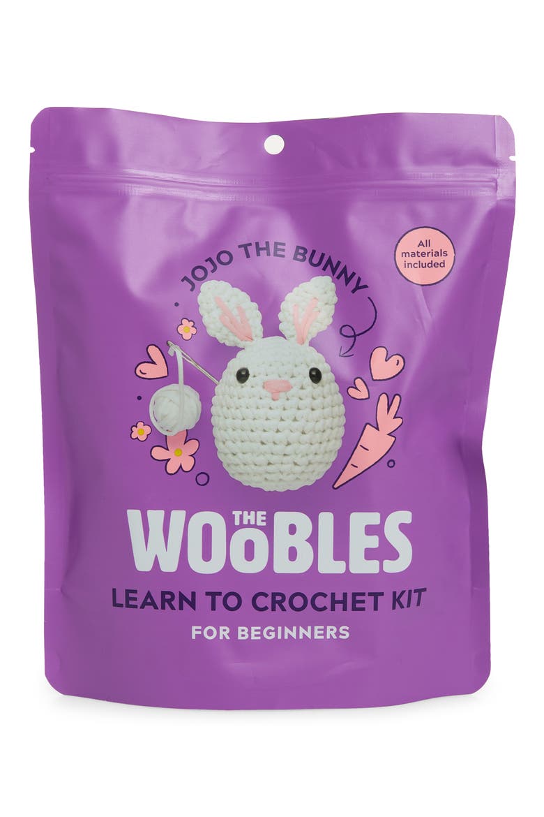 Jojo the Bunny Learn to Crochet Kit, Main, color, WHITE