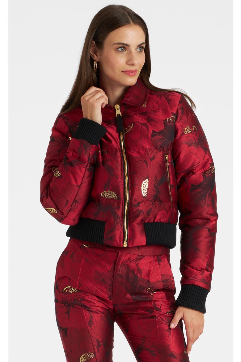 La Comasca Puffer Bomber, Main, color, Jacquard Ruby Red