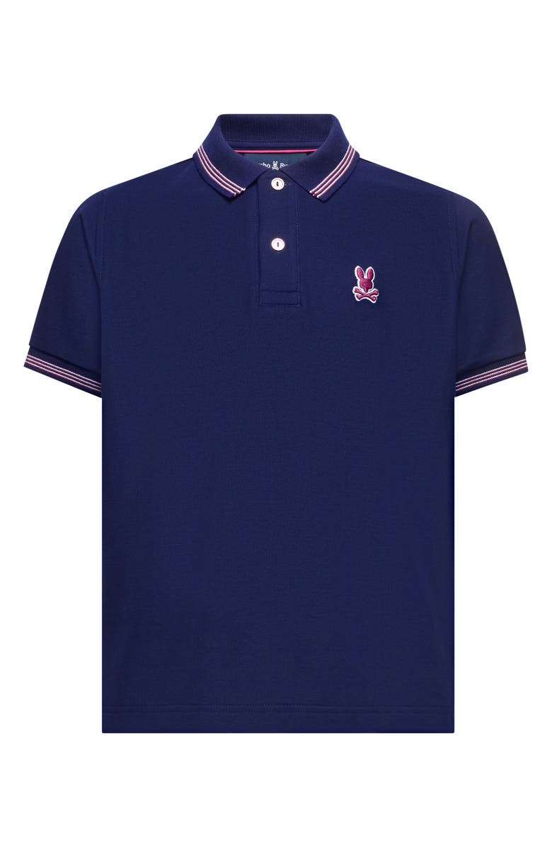 Psycho Bunny Kids' Hart Pima Cotton Piqué Polo, Main, color, Evening Blue